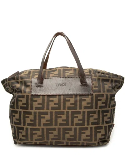 Pre-owned Fendi 20th Century Zucca Canvas Handbag In Brown