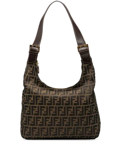 Pre-owned Fendi 20th Century Zucca Canvas Hobo Bag In Brown