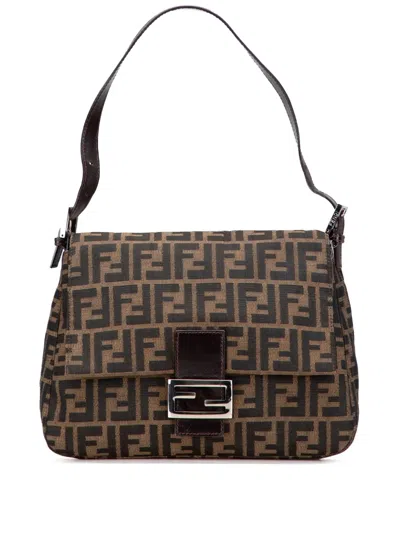 Pre-owned Fendi 20th Century Zucca Canvas Mamma Forever Shoulder Bag