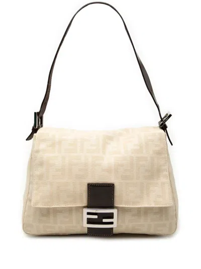 Pre-owned Fendi 20th Century Zucca Canvas Mamma Forever Shoulder Bag In Brown