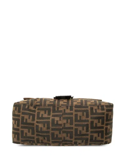 Pre-owned Fendi 20th Century Zucca Canvas Mamma Forever Shoulder Bag In Brown