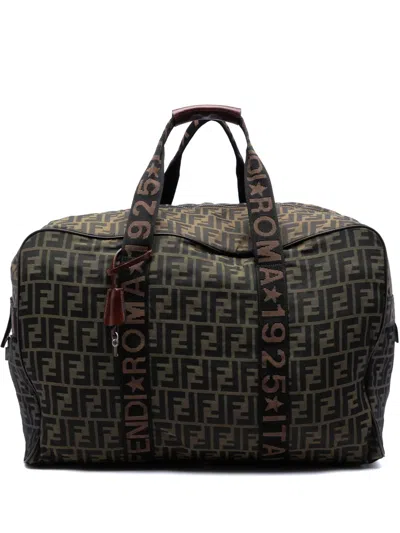Pre-owned Fendi 20th Century Zucca Canvas Roma 1925 Travel Bag In Brown