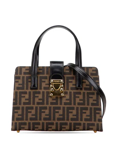 Pre-owned Fendi 20th Century Zucca Canvas Satchel In Brown