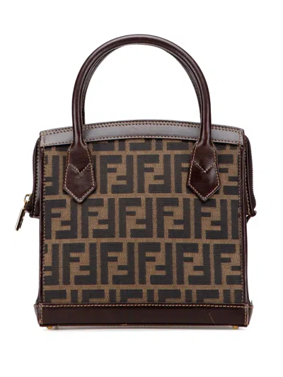 Pre-owned Fendi 20th Century Zucca Canvas Satchel In Brown