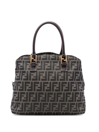 Pre-owned Fendi 20th Century Zucca Canvas Satchel In Brown
