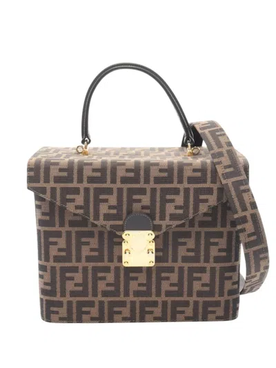 Pre-owned Fendi 20th Century Zucca Canvas Satchel In Brown