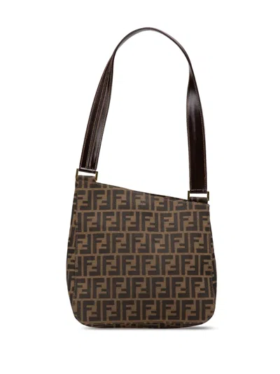Pre-owned Fendi 20th Century Zucca Canvas Shoulder Bag In Brown