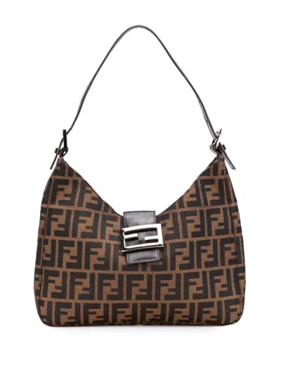 Pre-owned Fendi 20th Century Zucca Canvas Shoulder Bag In Brown