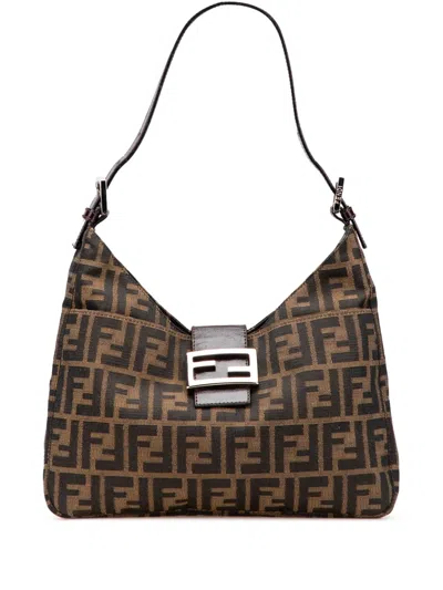Pre-owned Fendi 20th Century Zucca Canvas Shoulder Bag In Brown