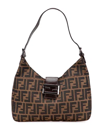 Pre-owned Fendi 20th Century Zucca Canvas Shoulder Bag In Brown