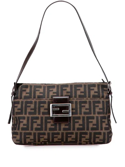 Pre-owned Fendi 20th Century Zucca Canvas Shoulder Bag In Brown