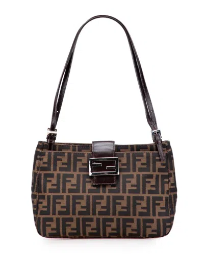Pre-owned Fendi 20th Century Zucca Canvas Shoulder Bag In Brown