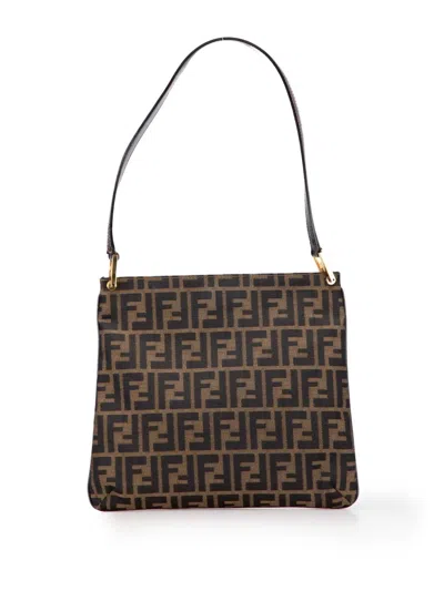 Pre-owned Fendi 20th Century Zucca Canvas Shoulder Bag In Brown