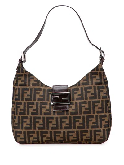 Pre-owned Fendi 20th Century Zucca Canvas Shoulder Bag In Brown