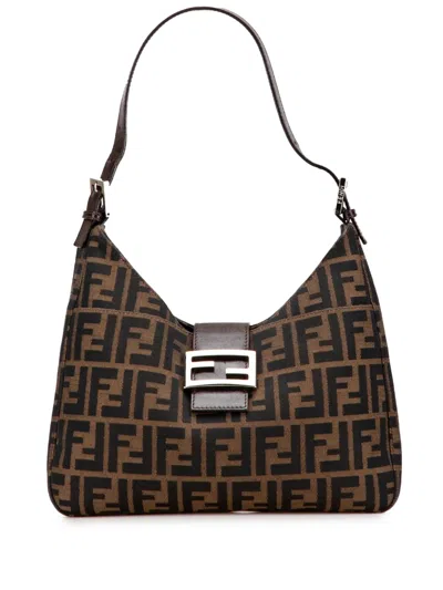 Pre-owned Fendi 20th Century Zucca Canvas Shoulder Bag In Brown