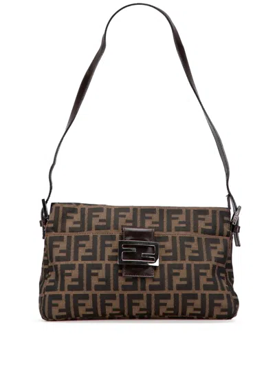 Pre-owned Fendi 20th Century Zucca Canvas Shoulder Bag In Brown