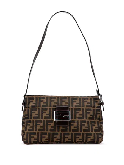 Pre-owned Fendi 20th Century Zucca Canvas Shoulder Bag In Brown