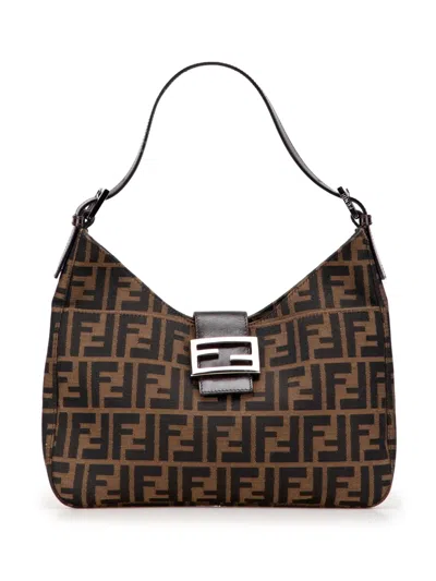 Pre-owned Fendi 20th Century Zucca Canvas Shoulder Bag In Brown