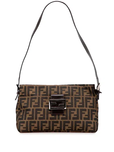 Pre-owned Fendi 20th Century Zucca Canvas Shoulder Bag In Brown