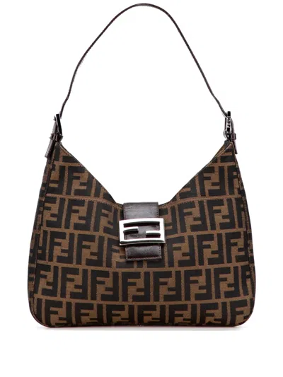Pre-owned Fendi 20th Century Zucca Canvas Shoulder Bag In Brown