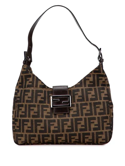 Pre-owned Fendi 20th Century Zucca Canvas Shoulder Bag In Brown