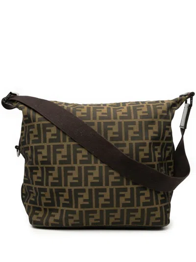 Pre-owned Fendi 20th Century Zucca Canvas Shoulder Bag In Brown