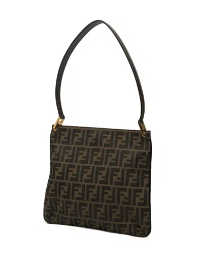 Pre-owned Fendi 20th Century Zucca Canvas Shoulder Bag In Brown