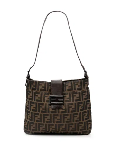 Pre-owned Fendi 20th Century Zucca Canvas Shoulder Bag In Brown