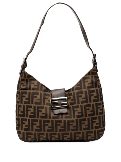 Pre-owned Fendi 20th Century Zucca Canvas Shoulder Bag In Brown
