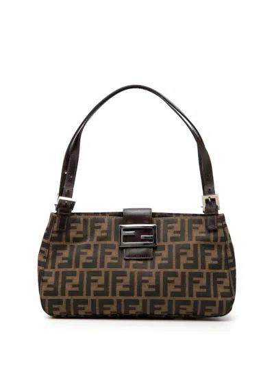 Pre-owned Fendi 20th Century Zucca Canvas Shoulder Bag In Brown