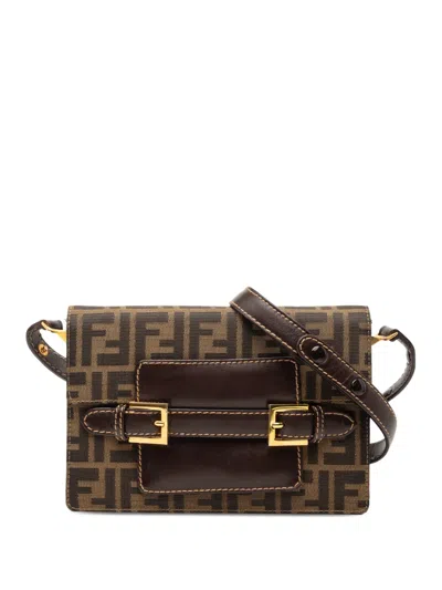 Pre-owned Fendi 20th Century Zucca Canvas Shoulder Bag In Brown