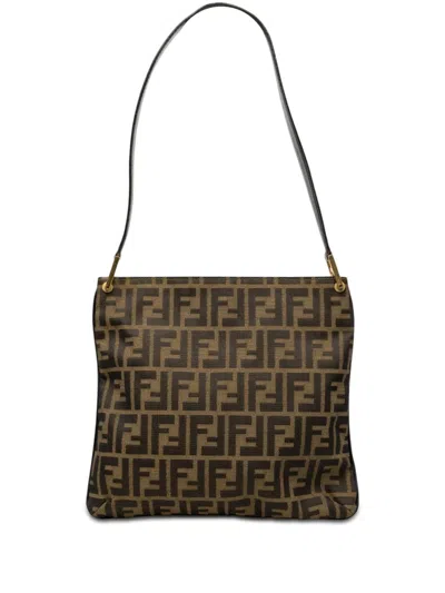 Pre-owned Fendi 20th Century Zucca Canvas Shoulder Bag In Brown