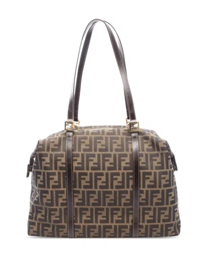 Pre-owned Fendi 20th Century Zucca Canvas Shoulder Bag In Brown