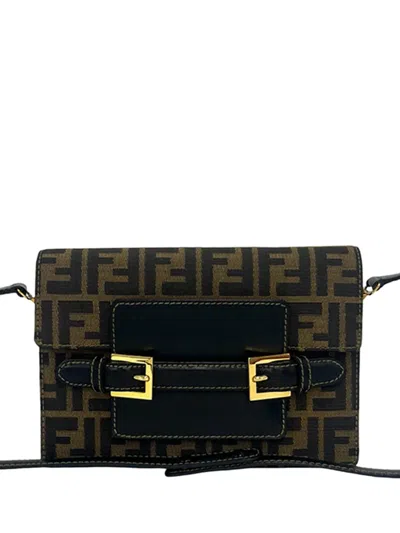 Pre-owned Fendi 20th Century Zucca Canvas Shoulder Bag In Brown