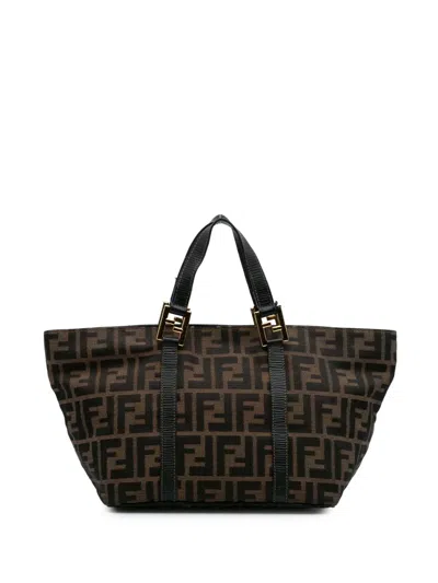 Pre-owned Fendi 20th Century Zucca Canvas Tote Bag