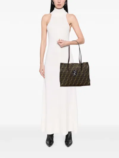 Pre-owned Fendi 20th Century Zucca Canvas Tote Bag In Brown