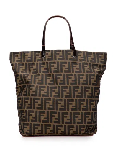 Pre-owned Fendi 20th Century Zucca Canvas Tote Bag In Brown