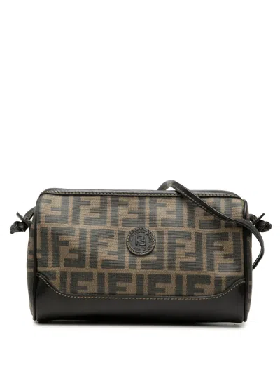 Pre-owned Fendi 20th Century Zucca Coated Canvas Crossbody Bag In Brown