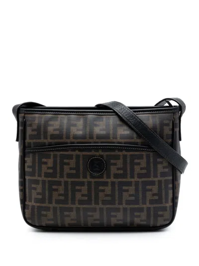 Pre-owned Fendi 20th Century Zucca Coated Canvas Crossbody Bag In Brown