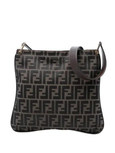 Pre-owned Fendi 20th Century Zucca Coated Canvas Shoulder Bag In Brown