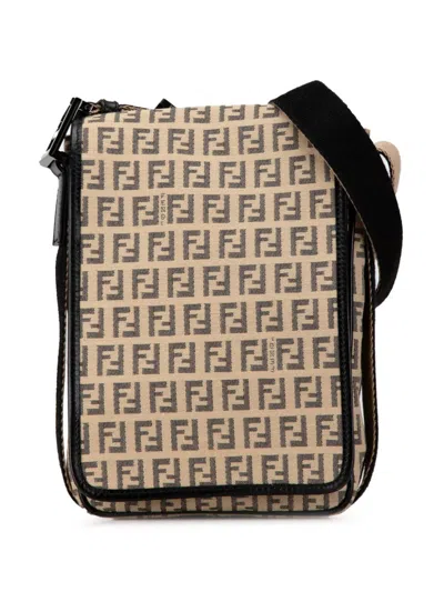 Pre-owned Fendi 20th Century Zucchino Canvas Crossbody Bag In Brown