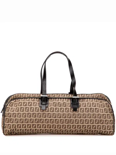 Pre-owned Fendi 20th Century Zucchino Canvas Handbag In Brown