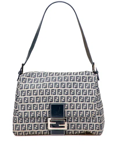 Pre-owned Fendi 20th Century Zucchino Canvas Mamma Forever Shoulder Bag In Brown