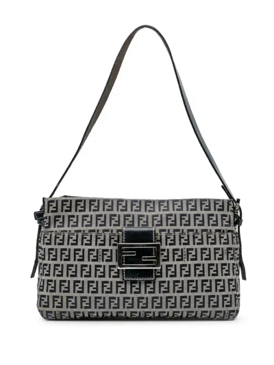 Pre-owned Fendi 20th Century Zucchino Canvas Shoulder Bag