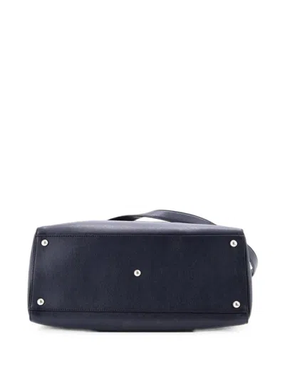 Pre-owned Fendi 2jours Bag Leather Medium Tote Bag In Blue