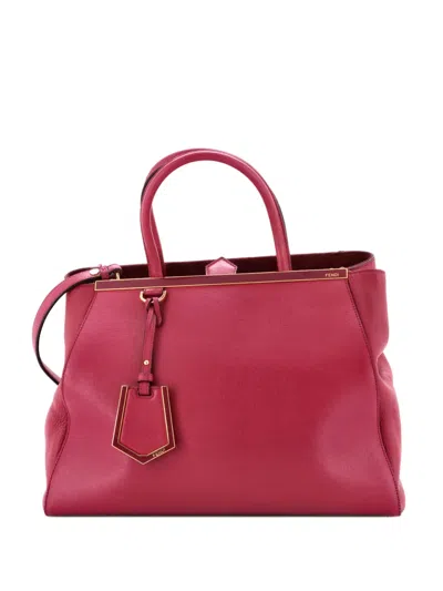 Pre-owned Fendi 2jours Bag Leather Medium Tote Bag In Pink