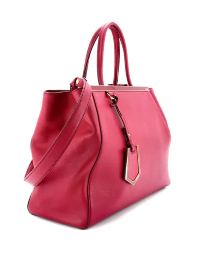 Pre-owned Fendi 2jours Bag Leather Medium Tote Bag In Pink
