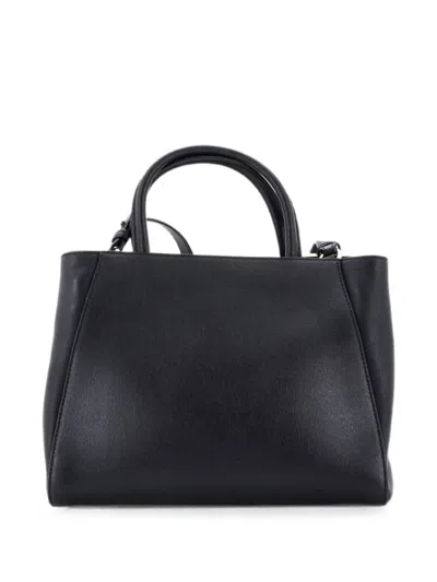 Pre-owned Fendi 2jours Bag Leather Petite Satchel In Black