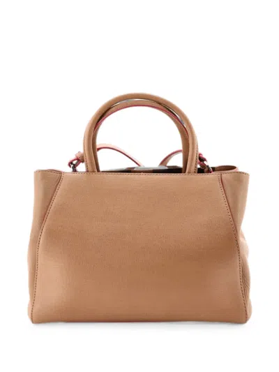 Pre-owned Fendi 2jours Bag Leather Petite Satchel In Brown