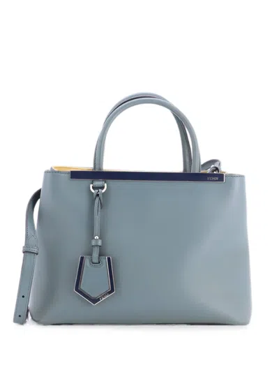 Pre-owned Fendi 2jours Bag Leather Petite Satchel In Green